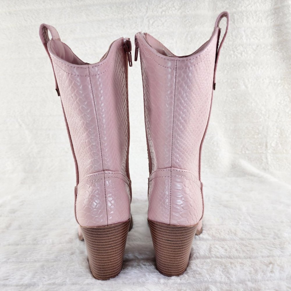 Pink Western-Style Ankle Boots - Picture 8 of 9